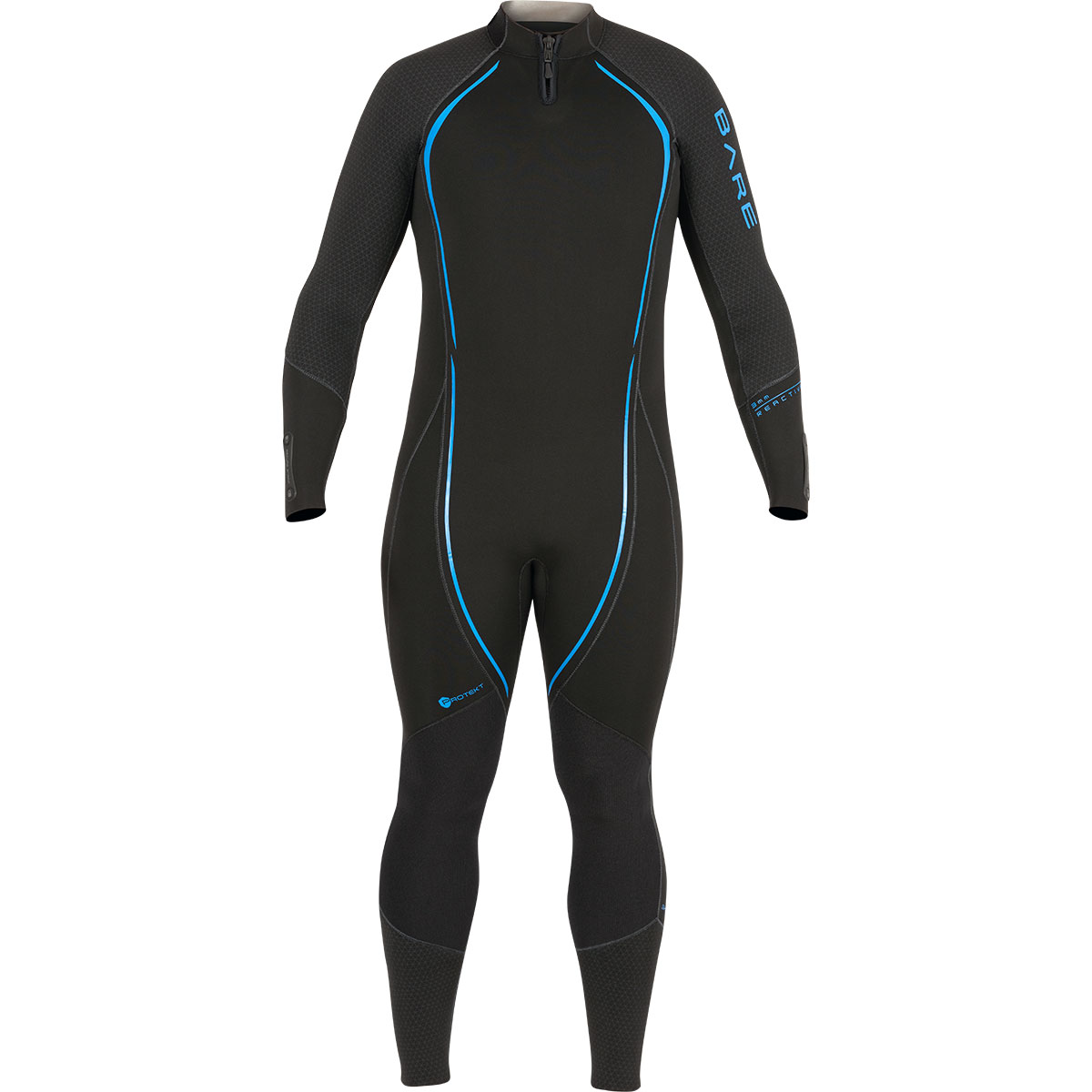 3MM REACTIVE MENS WETSUIT FULL - BLK, BLU-Aquatic Sports