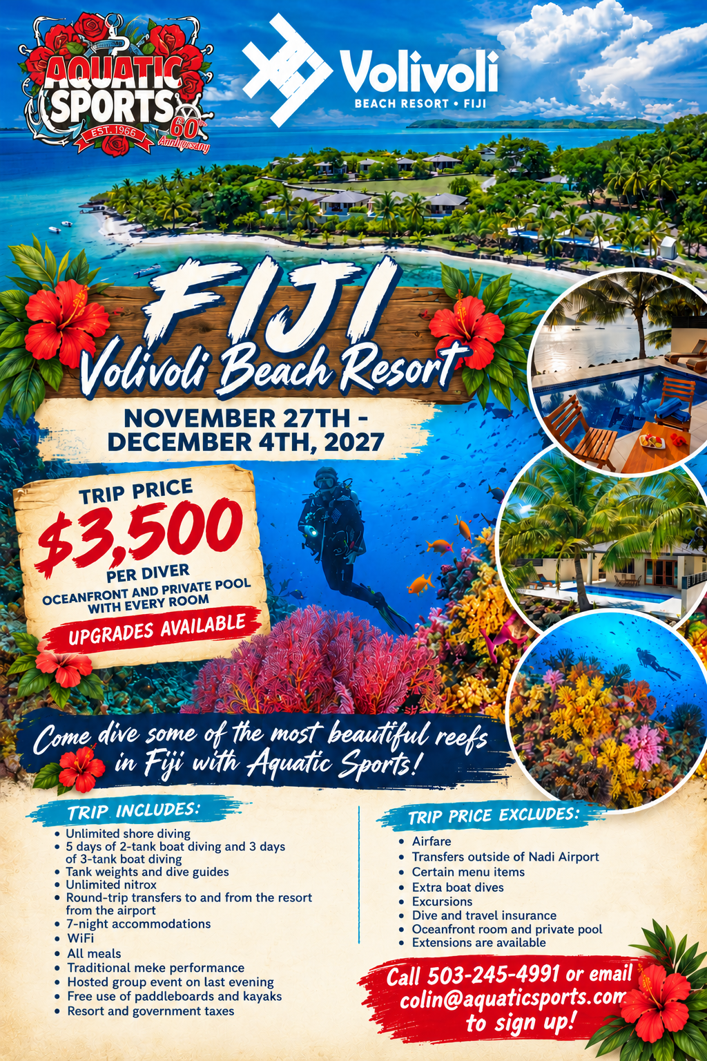 Fiji Dive Trip Deposit: Volivoli Beach Resort Dec 2027