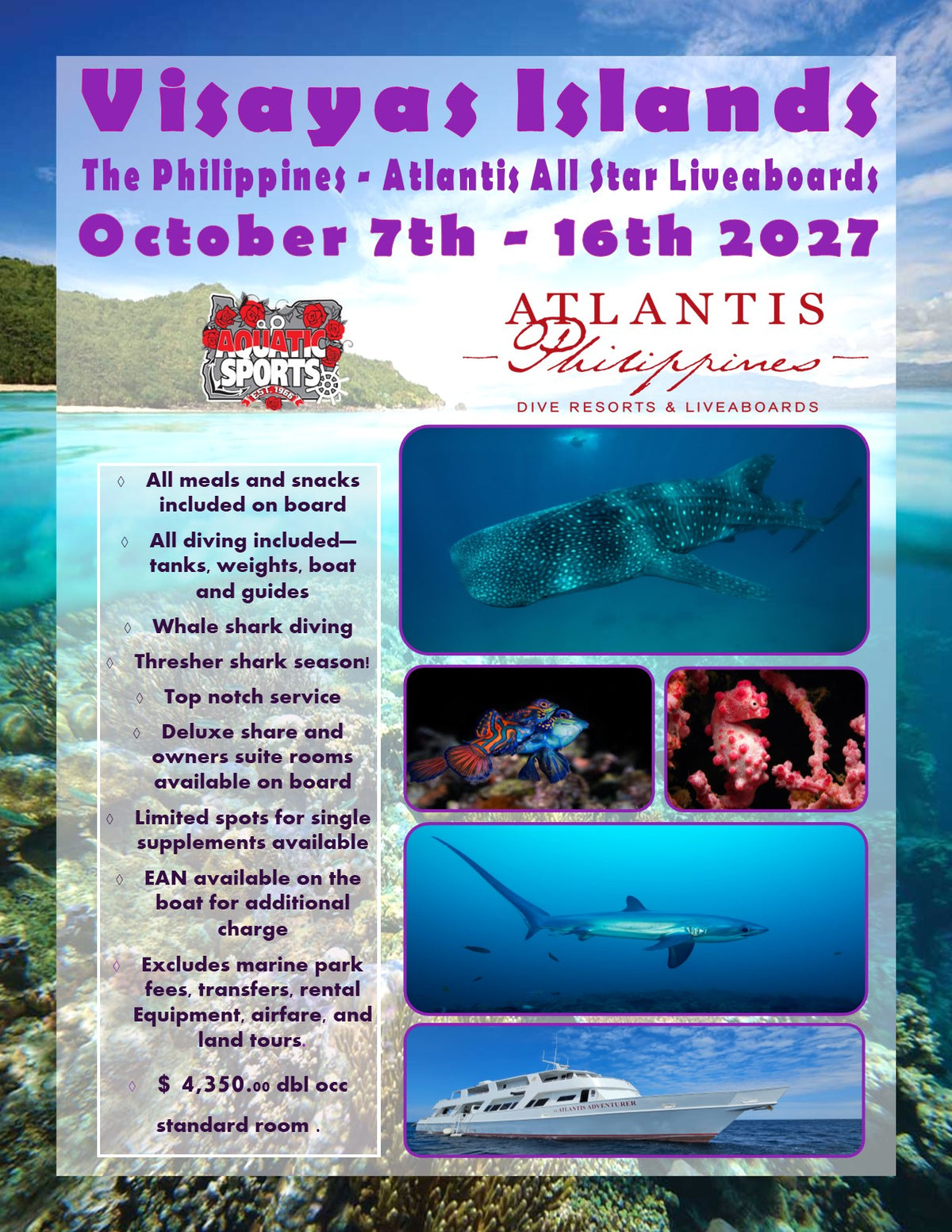 The Visayas Islands: The Philippines Liveaboard  - Deposit