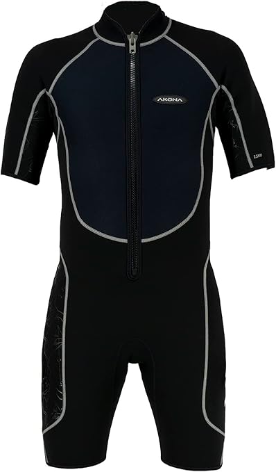 Akona 2.5mm Men's  Shorty - (Front Zip) Grey, Wetsuit