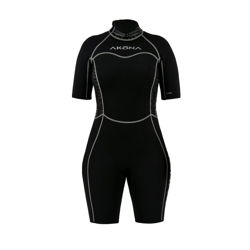 Akona 2.5mm Women's Shorty (Back Zip) - Grey, Wetsuit