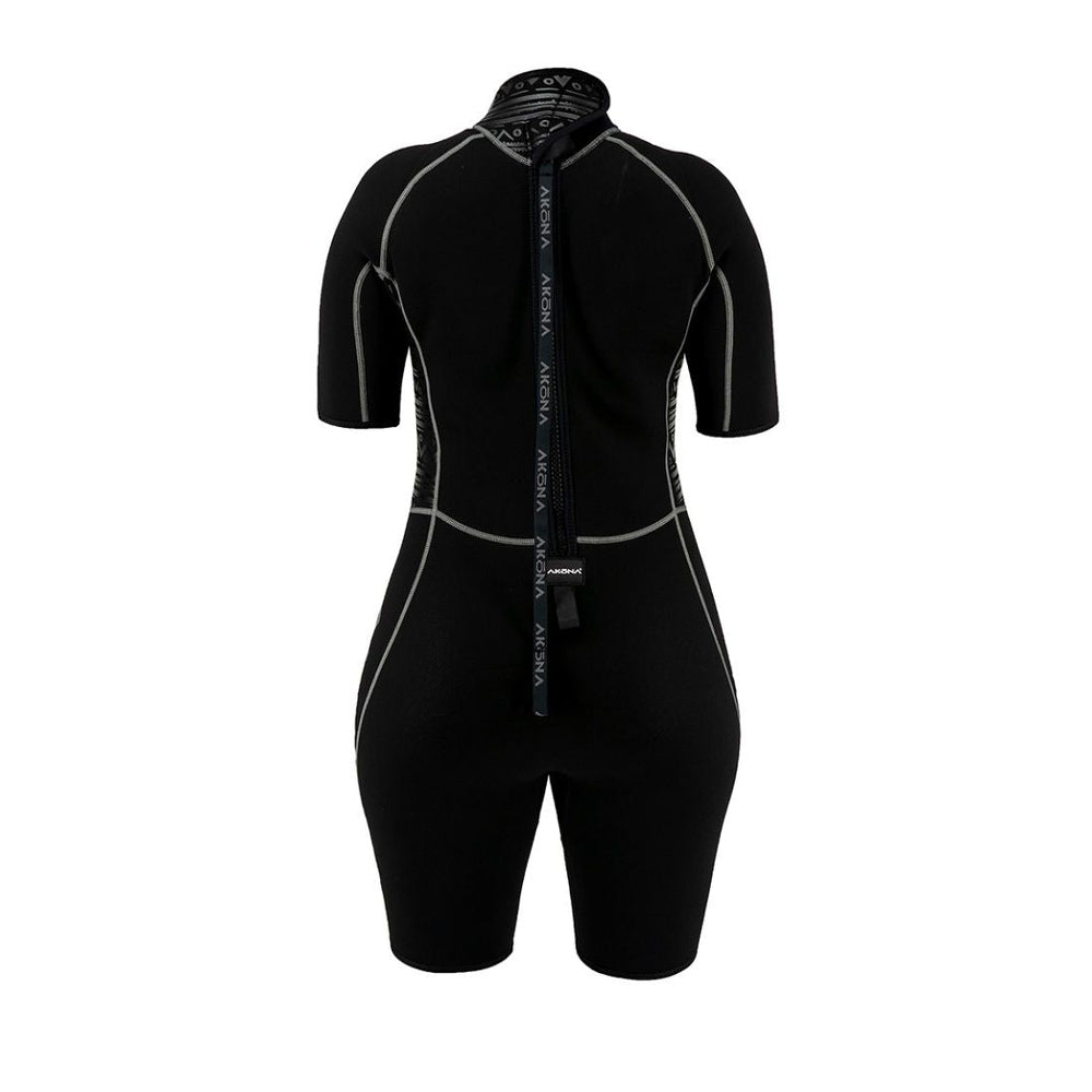 Akona 2.5mm Women's Shorty (Back Zip) - Grey, Wetsuit