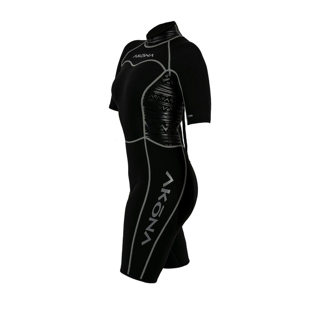 Akona 2.5mm Women's Shorty (Back Zip) - Grey, Wetsuit