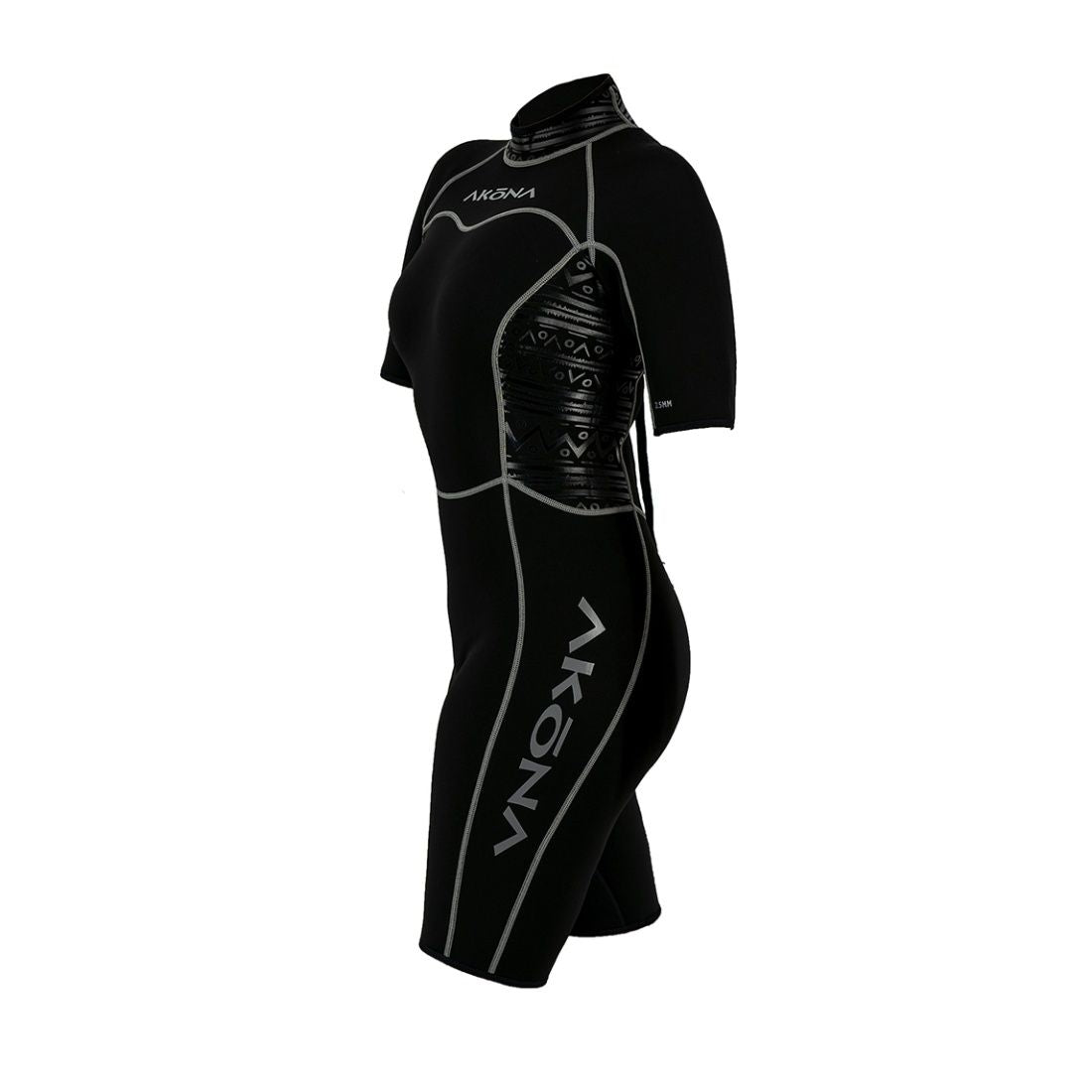 Akona 2.5mm Women's Shorty (Back Zip) - Grey, Wetsuit