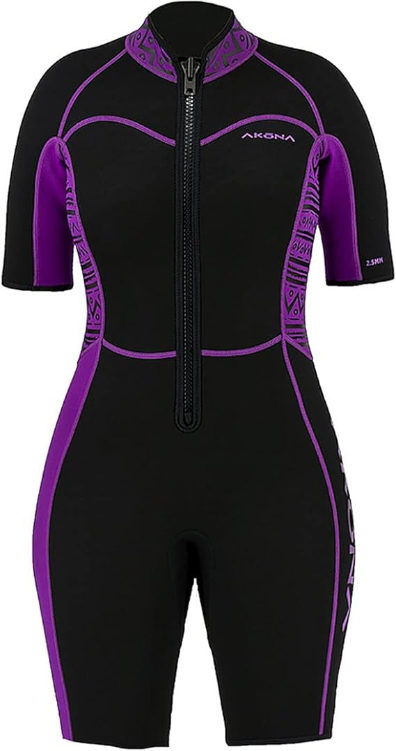 Akona 2.5mm Women Shorty (Front Zip) - Magenta, Wetsuit