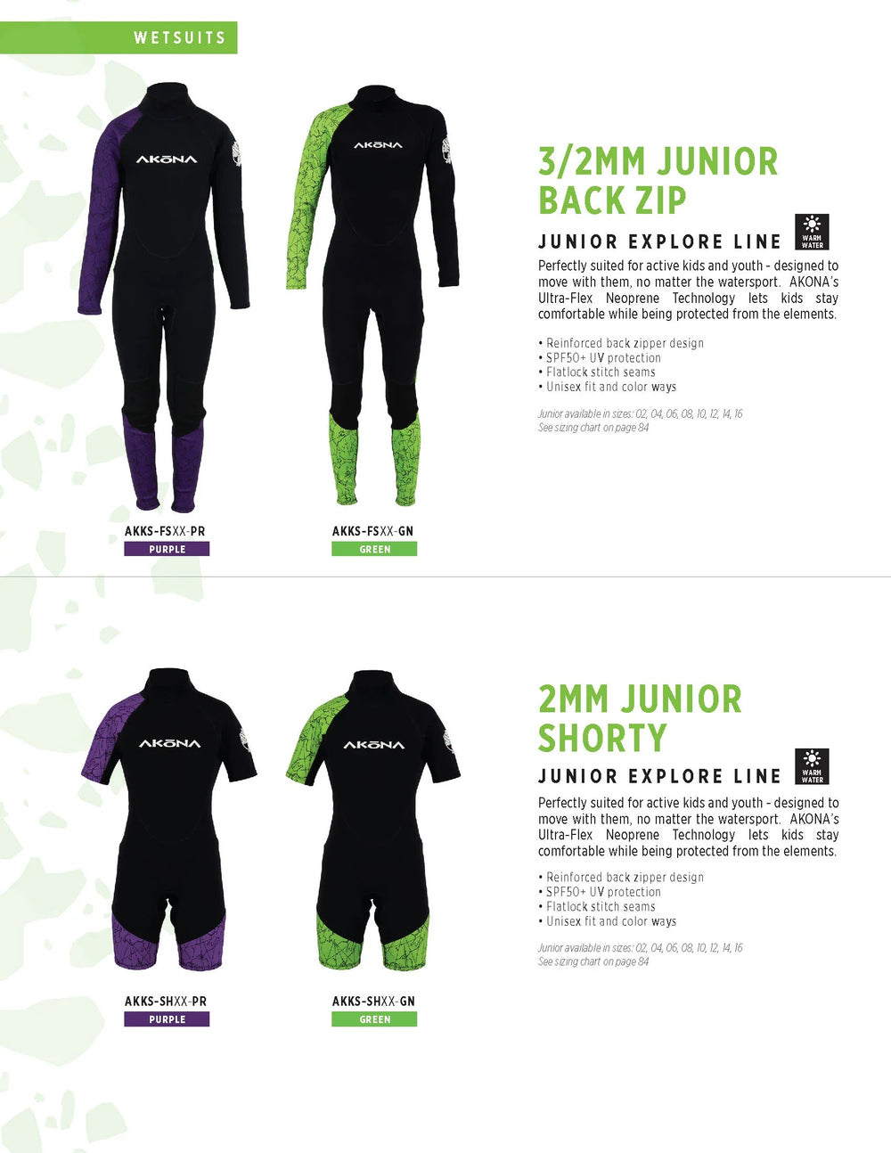 Akona 3/2 Kids Back Zip Shorty Wetsuit