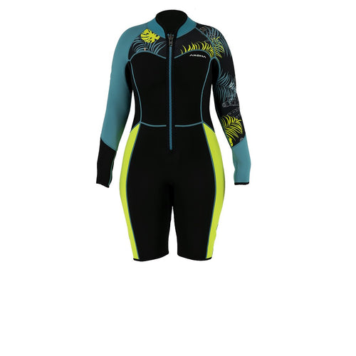 Akona 3/2mm Women's Front Zip Tropic Shorty, Wetsuit