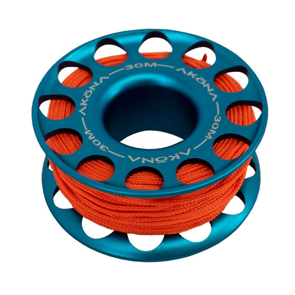 Akona Aluminum Spool 30M / 100FT Blue, Dive Spool