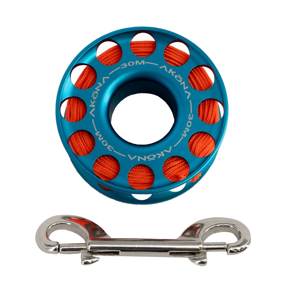Akona Aluminum Spool 30M / 100FT Blue, Dive Spool