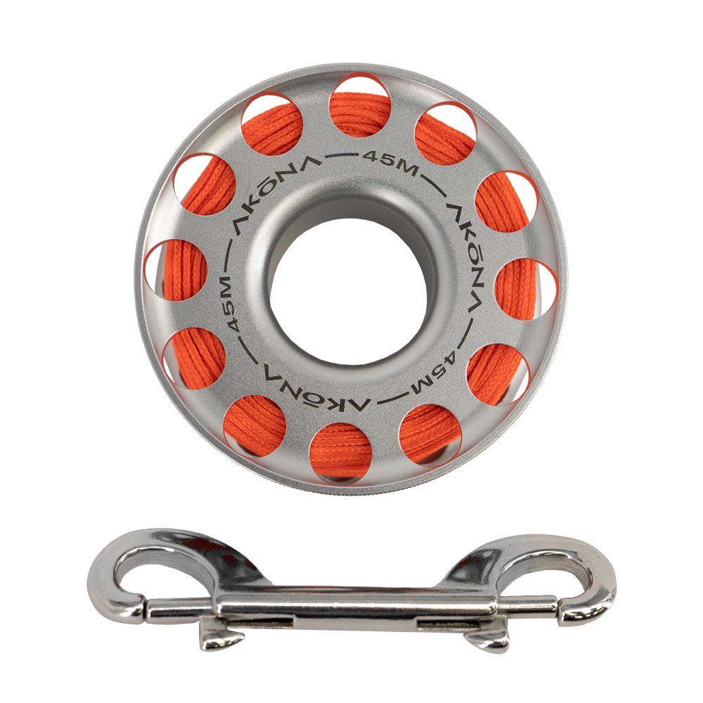 Akona Aluminum Spool 45M / 150FT Silver, Dive Spool