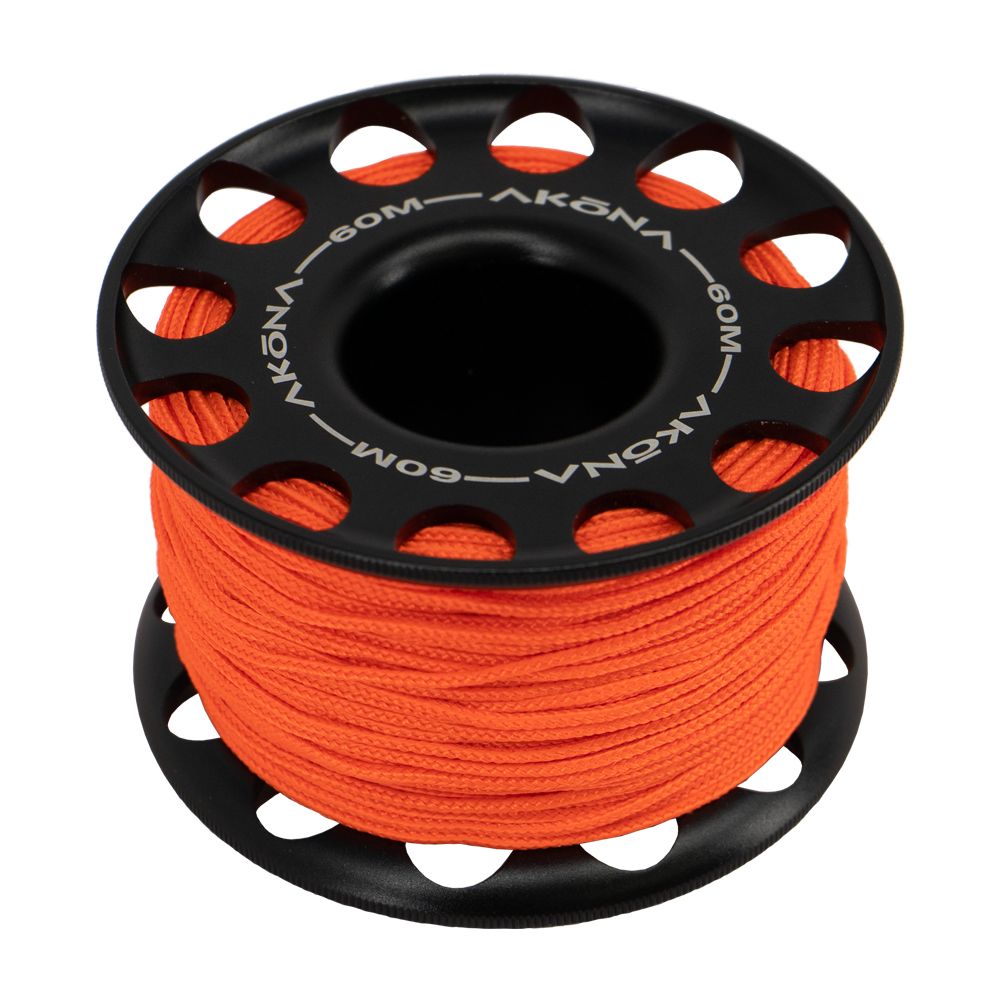 AKONA ALUMINUM SPOOL 60M / 200FT BLACK, Dive Spool