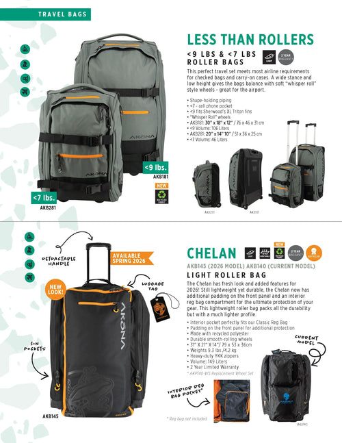 Akona Chelan Lightweight Roller, Dive Bag