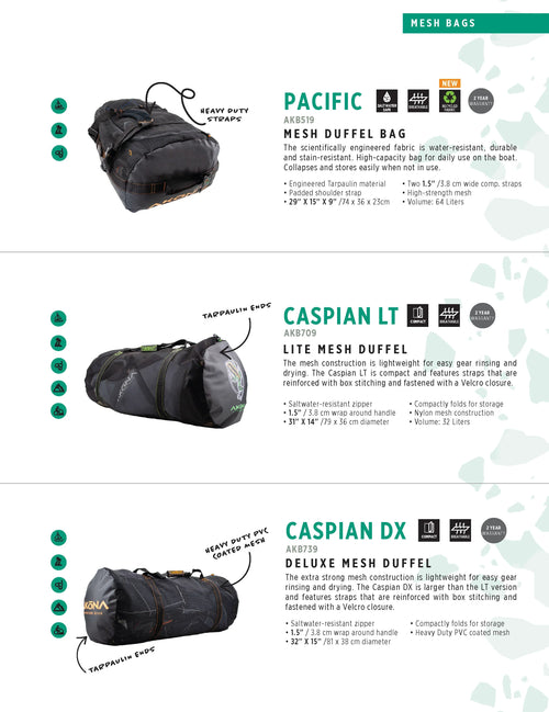 AKONA PACIFIC MESH DUFFEL, Mesh Gear Bag