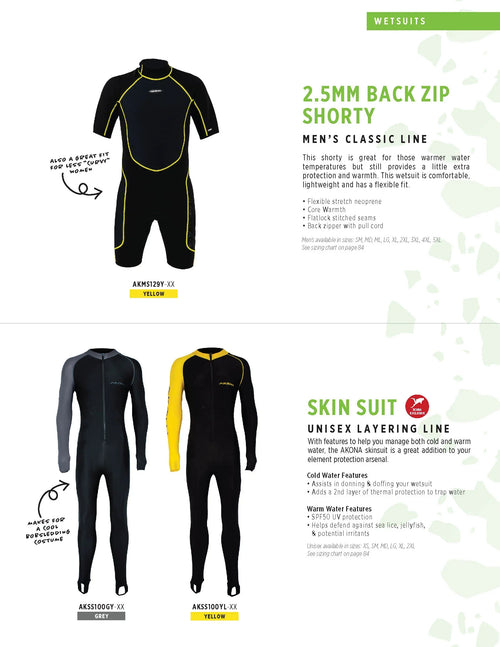 AKONA SKIN SUIT XS GREY (UNISEX), Dive Skin Suit