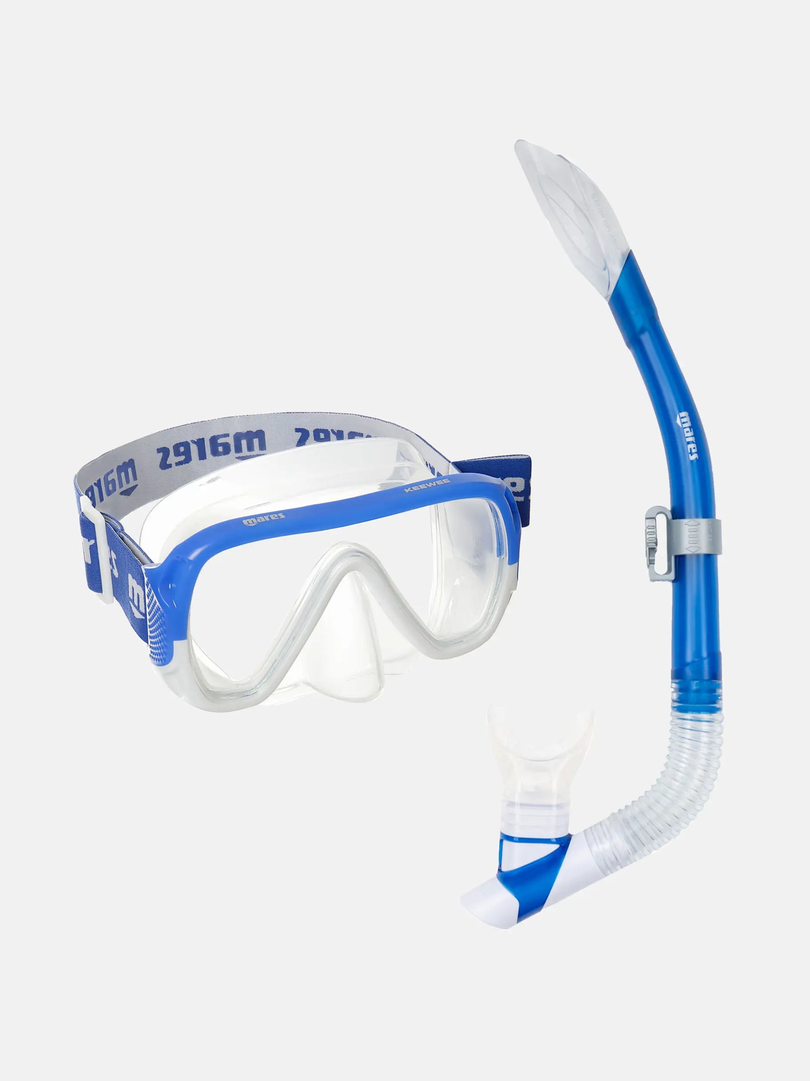 Combo KEEWEE SPLASH Snorkel Gear, Soft-Seal Silicone Mask and Splash-Protect Snorkel Design-Aquatic Sports
