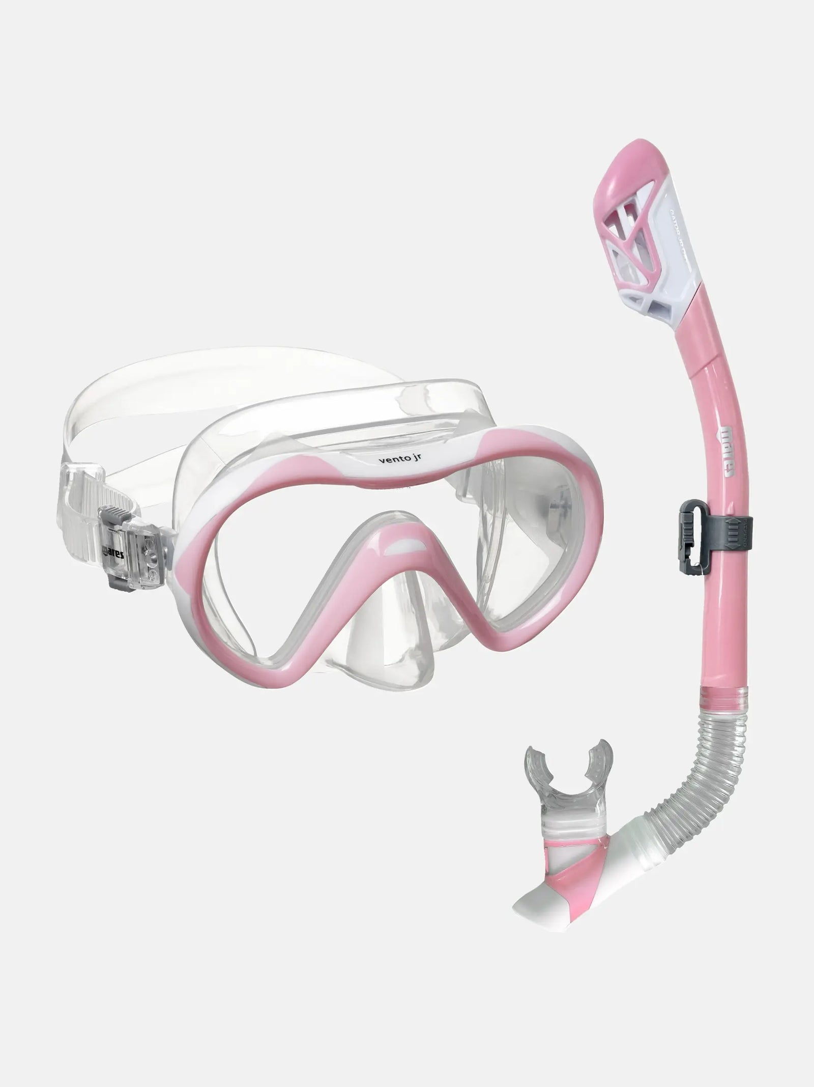 Combo VENTO JR DRY Snorkel Gear, Soft-Seal Silicone Mask and Easy-Purge Dry Snorkel-Aquatic Sports