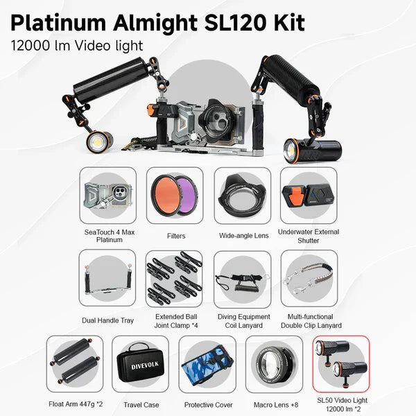 DIVEVOLK SeaTouch 4 Max Platinum Almighty Kit Underwater Housing for Smartphones-Aquatics Sports