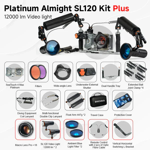DIVEVOLK SeaTouch 4 Max Platinum Almighty Kit Underwater Housing for Smartphones-Aquatics Sports