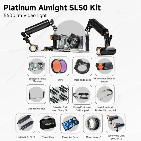 DIVEVOLK SeaTouch 4 Max Platinum Almighty Kit Underwater Housing for Smartphones-Aquatics Sports