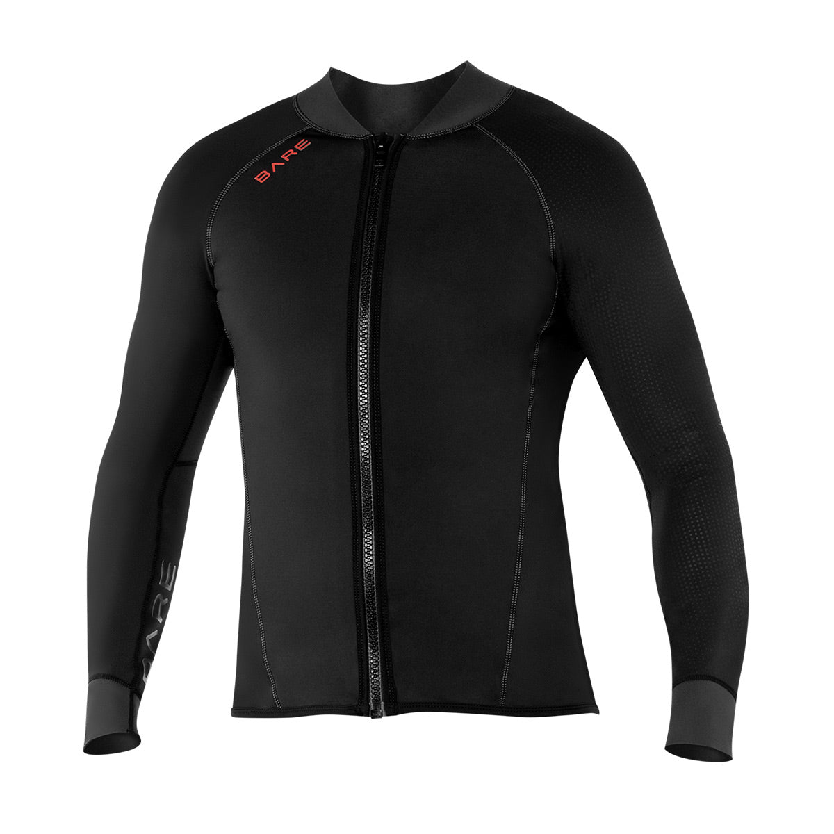 EXOWEAR LONG SLEEVE FRONT ZIP JACKET, MEN'S - BLK/GRY-Aquatic Sports