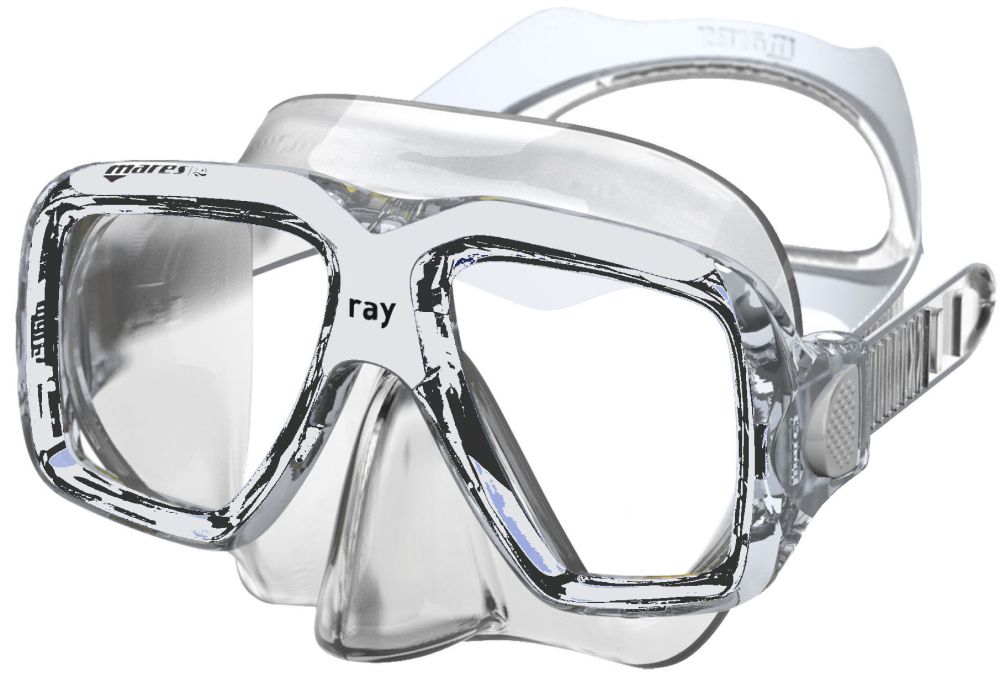 Mask RAY Dive and Snorkel Mask, Soft Leak-Free Silicone Skirt and Quick-Adjust Buckles-Aquatic Sports