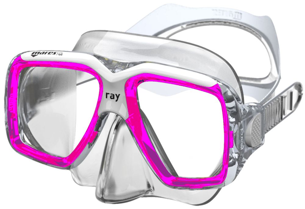 Mask RAY Dive and Snorkel Mask, Soft Leak-Free Silicone Skirt and Quick-Adjust Buckles-Aquatic Sports
