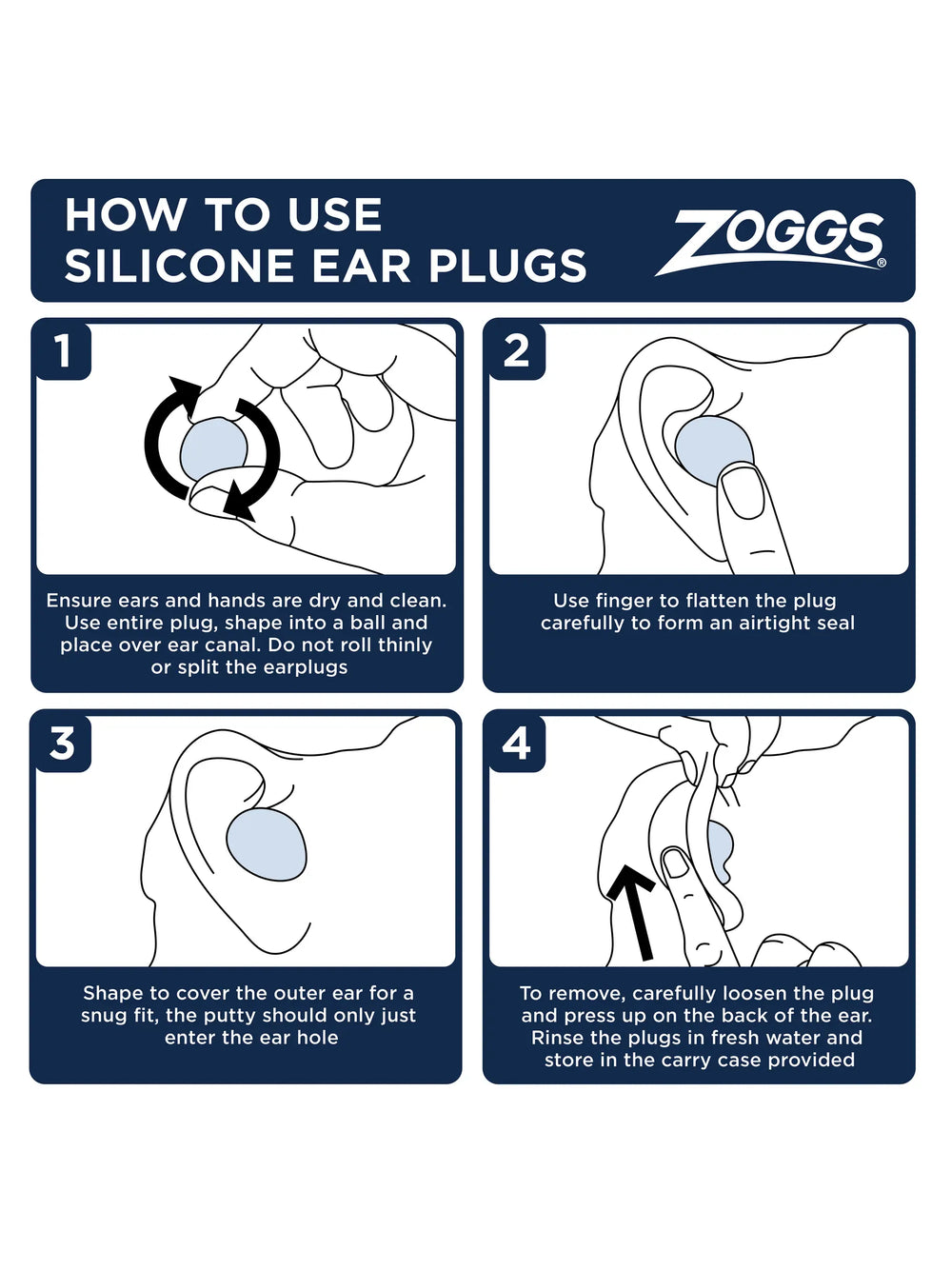 Zoggs Silicone Ear Plugs Zoggs Silicone Ear Plugs | Aquatic Sports