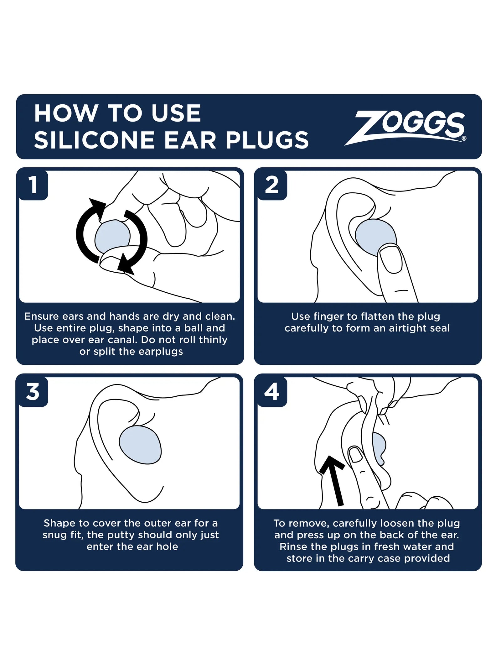 Zoggs Silicone Ear Plugs Zoggs Silicone Ear Plugs | Aquatic Sports