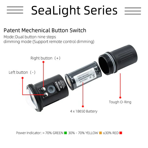 Spare Battery for SL120 Underwater Diving Light-Aquatics Sports